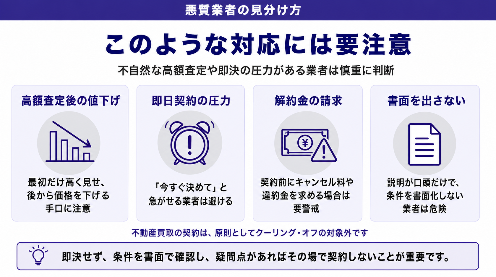悪質業者を見分けるポイント