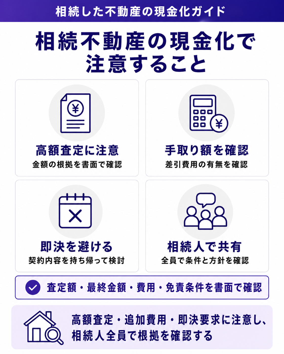 相続不動産の現金化で注意すること