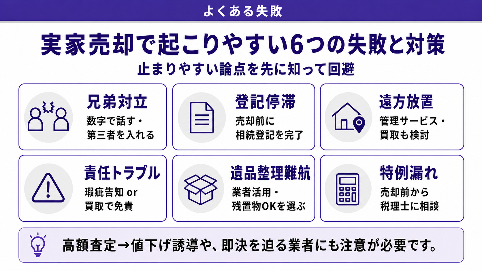 実家売却でよくある失敗6例