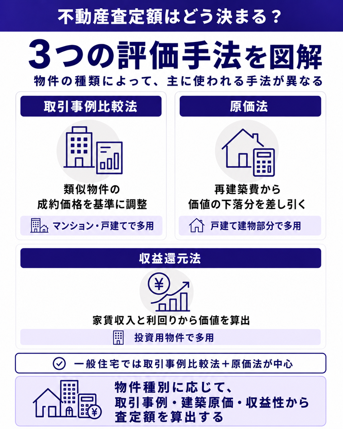 3つの評価手法を図解